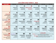 Lịch phụng vụ Giáo phận Mỹ Tho Tháng 05.2023