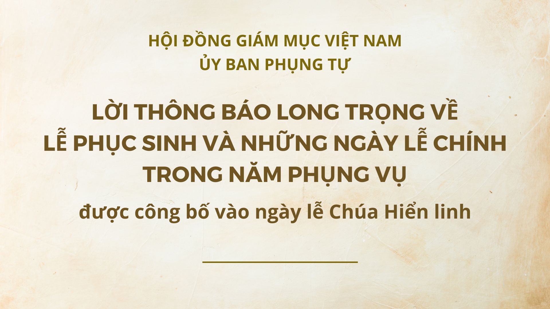 Lời thông báo long trọng về lễ Phục sinh và những ngày lễ chính trong năm phụng vụ 2024