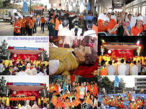 GIỚI TRẺ GIÁO PHẬN MỸ THO THAM DỰ THÁNH LỄ VÀ VIẾNG THÁNH QUAN DON BOSCO