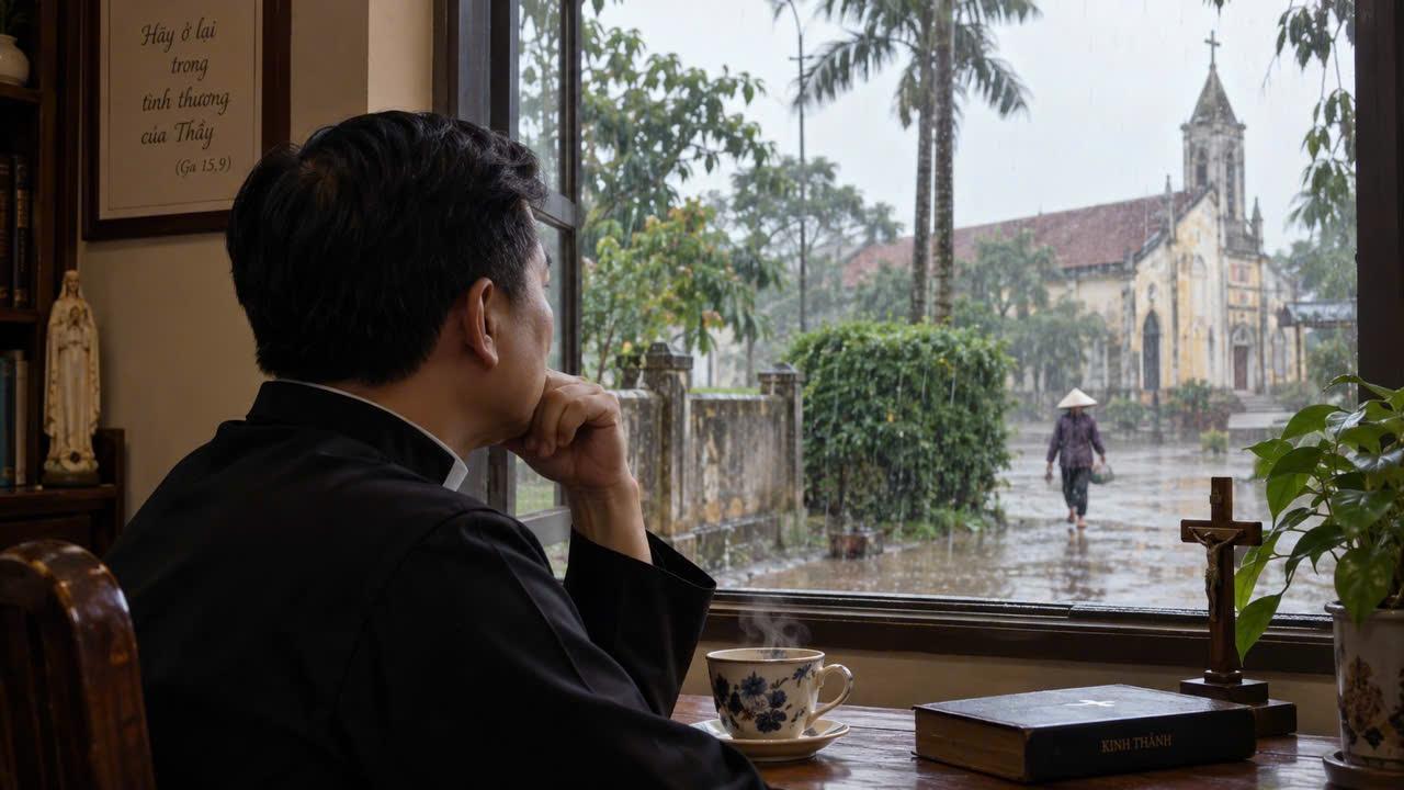 Mưa trắng trên mái nhà xứ